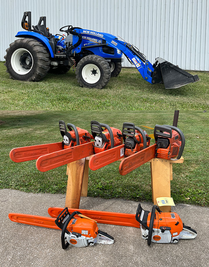 Loader Tractor Woodworking Chainsaws Alliance, OH KIKO Auctions