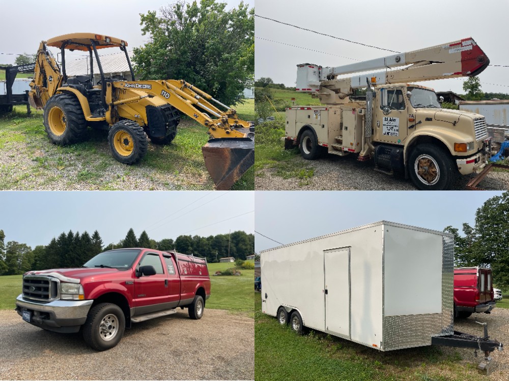 Electrical Contractors Tools Supplies Backhoe Bucket Truck