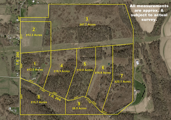 Public Auction Sale 152 Acres, Open & Wooded Land Bloomingdale, OH